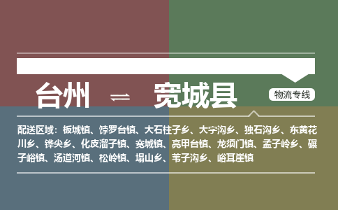 臺州到寬城縣物流專線