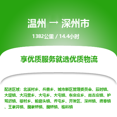溫州到深州市物流專線 溫州到深州市物流專線