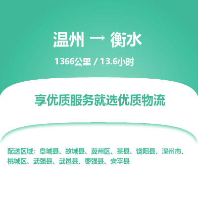 溫州到衡水冀州區(qū)物流專(zhuān)線