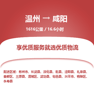 溫州到咸陽渭城區物流專線